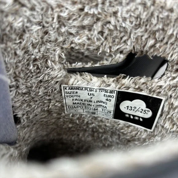 Bogs Amanda Plush II Black Rubber Waterproof Lined Rain Boots Pull On Big Kids 7 - Picture 9 of 11